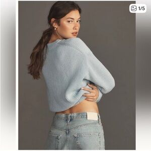 Reformation Winnie Sky Blue Cotton Sweater NWT - Size XS